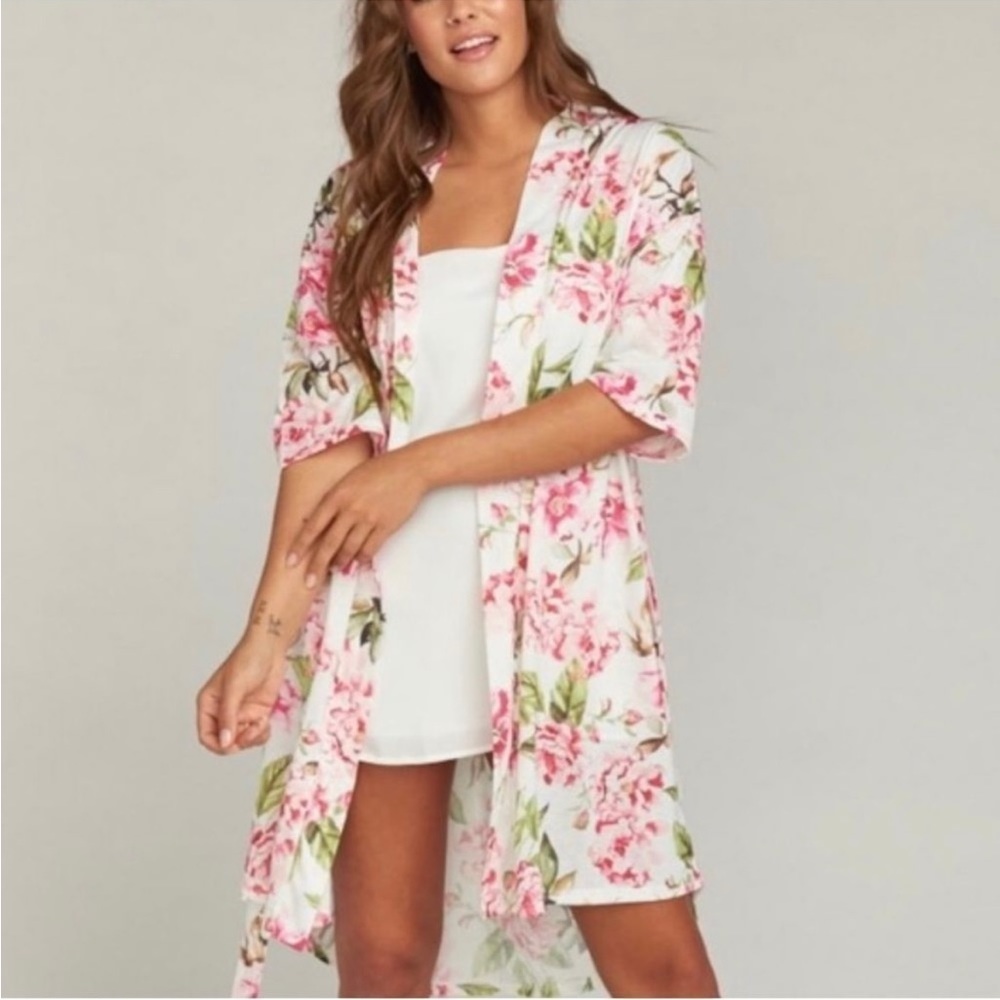 Show Me Your Mumu Women’s Top Garden of Blooms Floral Boho Kimono Short Sleeve
